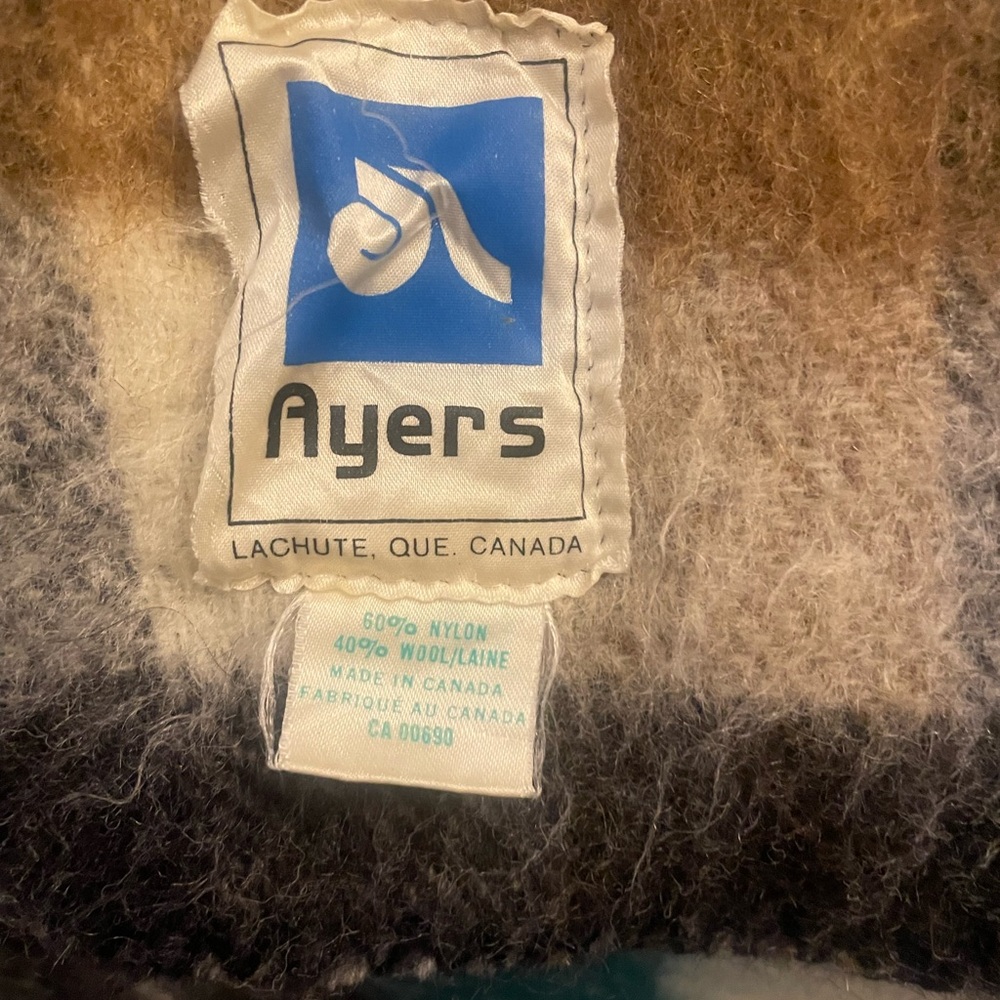 AYERS Vintage Plaid Wool Throw Blanket